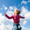 Once upon a time there was a little girl who believed she could do anything (Photo of little girl jumping with joy)